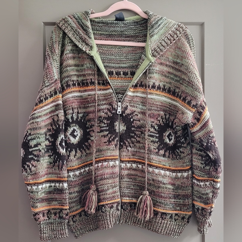 Urban Outfitters UO Celestial Knit Zip Hoodie | Medium